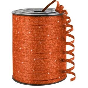 Orange Glitter Curling Ribbon, 1/5" Wide x 500 Yards Thanksgiving Fall curling